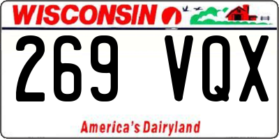 WI license plate 269VQX