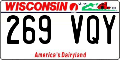 WI license plate 269VQY