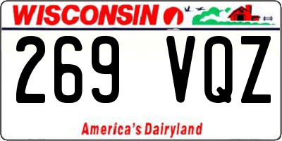 WI license plate 269VQZ