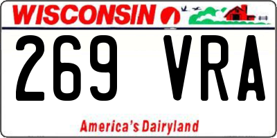 WI license plate 269VRA