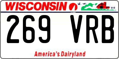 WI license plate 269VRB