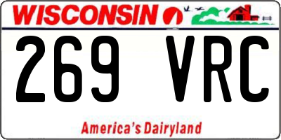 WI license plate 269VRC