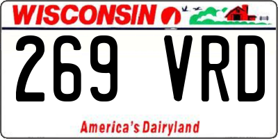 WI license plate 269VRD