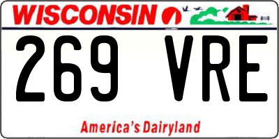 WI license plate 269VRE