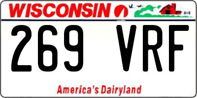 WI license plate 269VRF