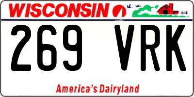 WI license plate 269VRK