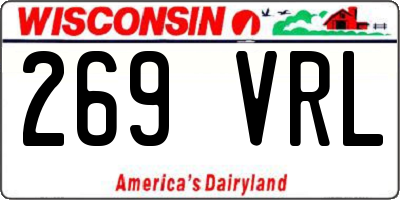 WI license plate 269VRL