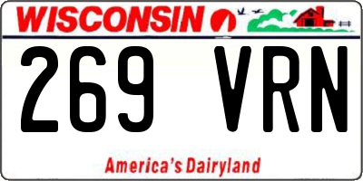 WI license plate 269VRN