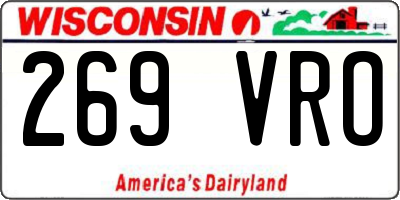 WI license plate 269VRO