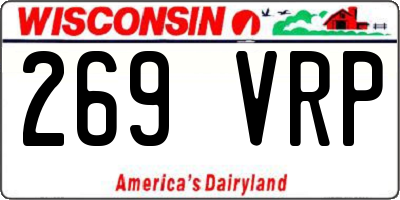 WI license plate 269VRP