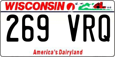 WI license plate 269VRQ