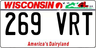 WI license plate 269VRT
