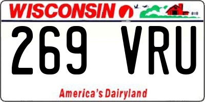 WI license plate 269VRU