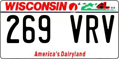 WI license plate 269VRV
