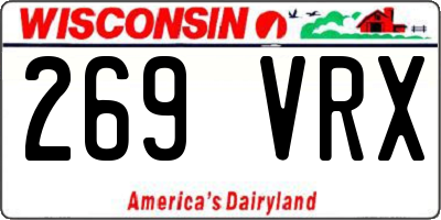 WI license plate 269VRX