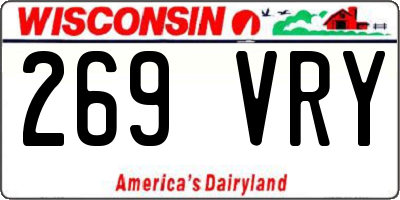 WI license plate 269VRY