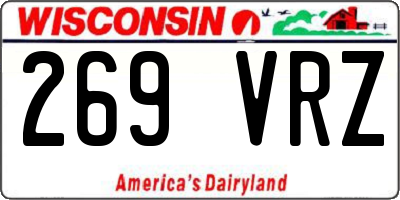 WI license plate 269VRZ