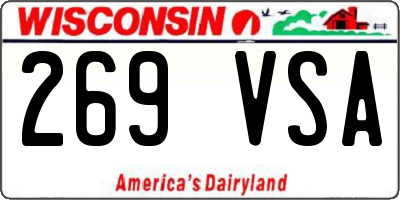 WI license plate 269VSA