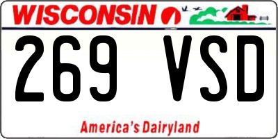 WI license plate 269VSD