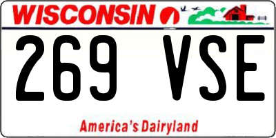 WI license plate 269VSE