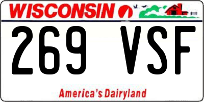 WI license plate 269VSF