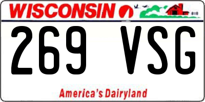 WI license plate 269VSG