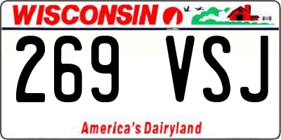 WI license plate 269VSJ