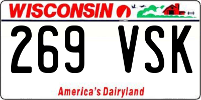 WI license plate 269VSK