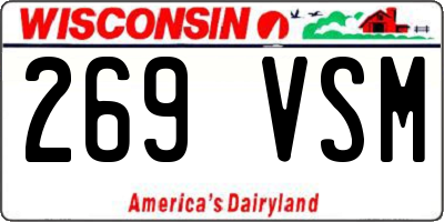 WI license plate 269VSM