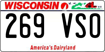 WI license plate 269VSO