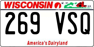 WI license plate 269VSQ
