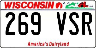 WI license plate 269VSR