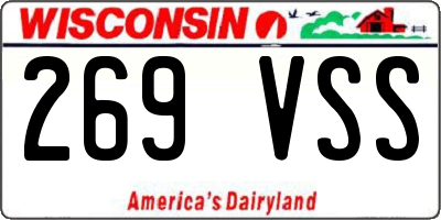 WI license plate 269VSS