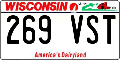 WI license plate 269VST
