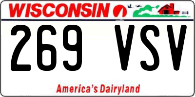WI license plate 269VSV