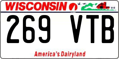 WI license plate 269VTB