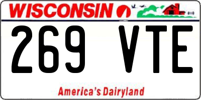 WI license plate 269VTE