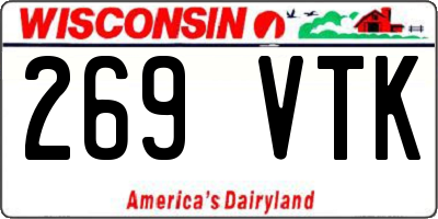 WI license plate 269VTK