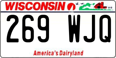 WI license plate 269WJQ