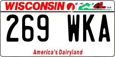 WI license plate 269WKA