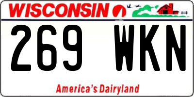 WI license plate 269WKN