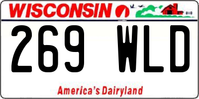 WI license plate 269WLD