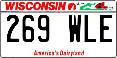 WI license plate 269WLE