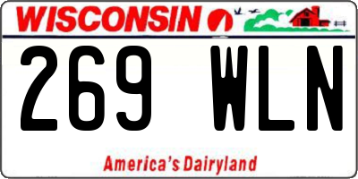 WI license plate 269WLN