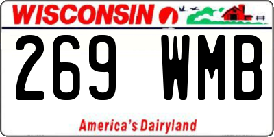 WI license plate 269WMB