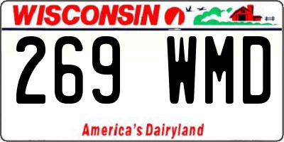 WI license plate 269WMD