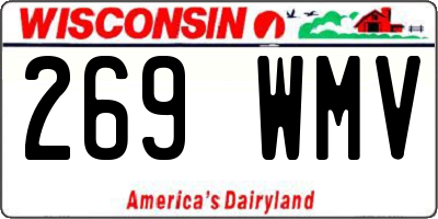 WI license plate 269WMV