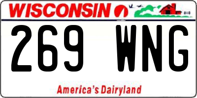 WI license plate 269WNG