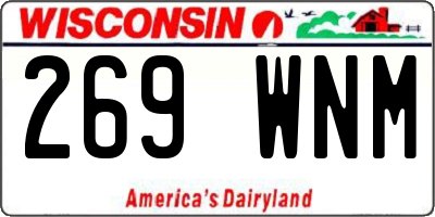 WI license plate 269WNM
