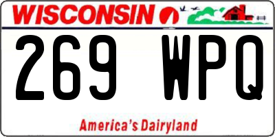 WI license plate 269WPQ